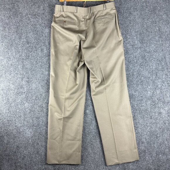 Brooks Brothers 346 Pants Men 35 Dress Pant Brown Wool Straight Leg Pockets - Picture 5 of 7